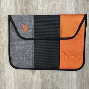 Timbuk2 Padded Laptop Sleeve 15x 11" Inside Dimensions Orange Gray Black LOGO